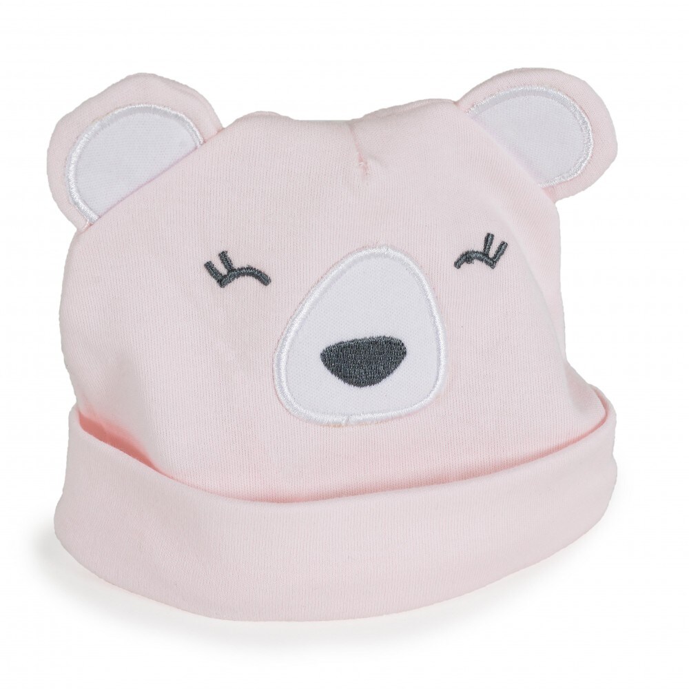 Cangaroo Babymütze und Füßlinge Rey 100 % Baumwolle, Erstlingsmütze Umfang 37 cm rosa