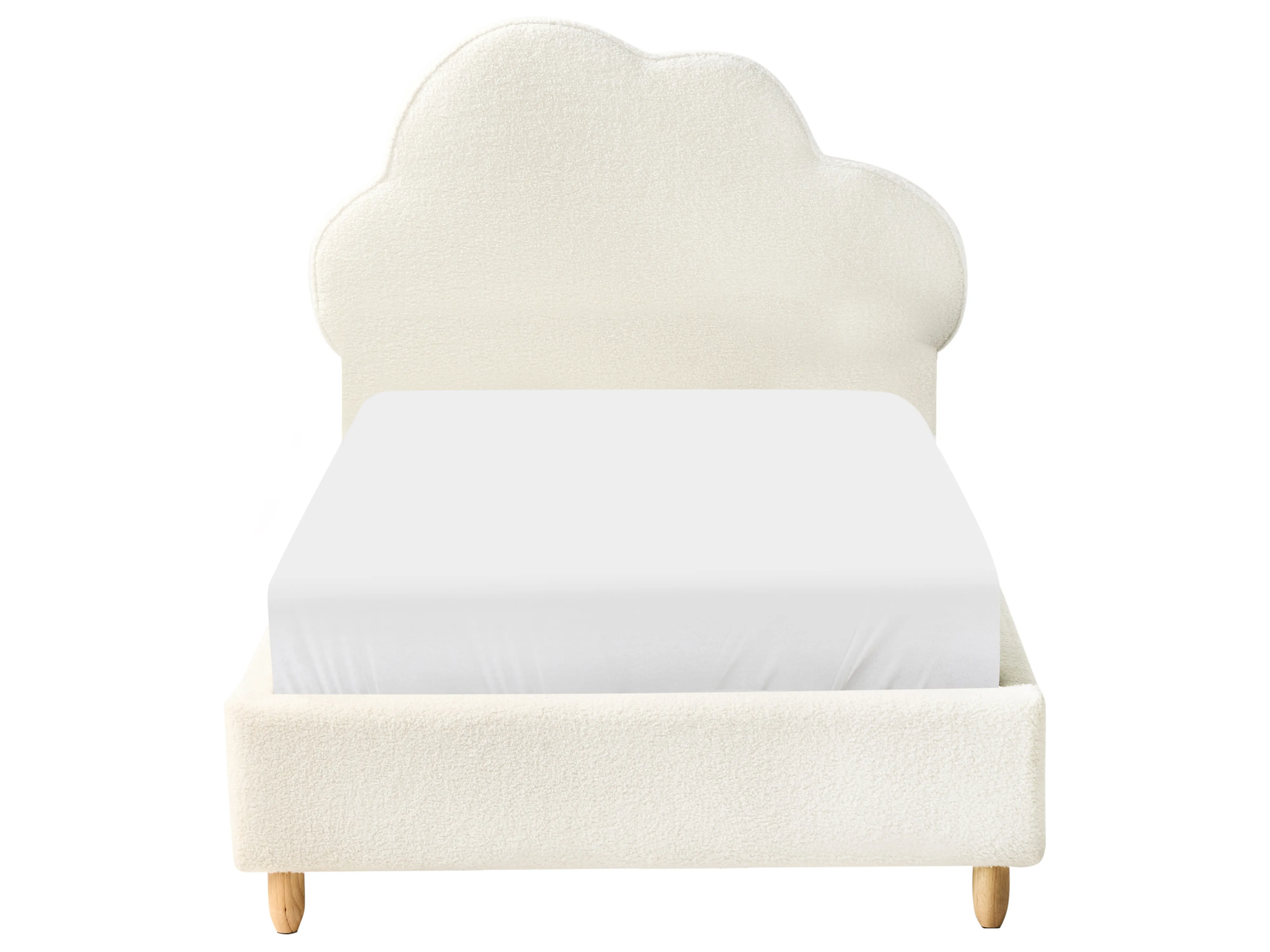 Kinderbed Wolk Bouclé BELLEVUE 90 x 200 cm Gebroken wit