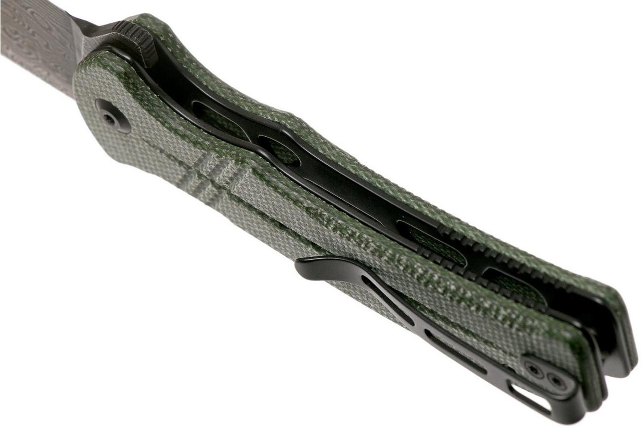 Civivi Cogent C20038D-DS1 Damascus Plain Edge, Green Micarta zakmes