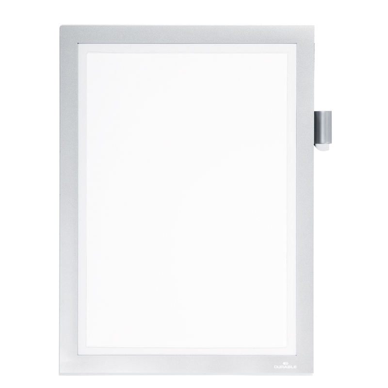 Durable Magnetrahmen Duraframe Note, selbstklebend, silber, A4