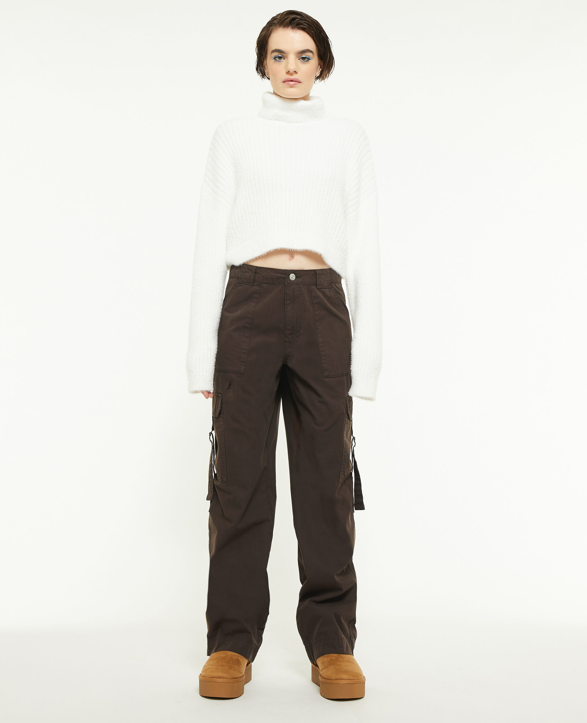 Pantalon cargo avec sangles - Marron