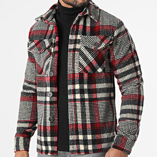 Surchemise UY696 Noir Ecru Rouge