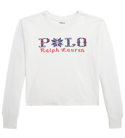 Polo Ralph Lauren Bluse - Kurz geschnitten - Weiß m. Strickerei