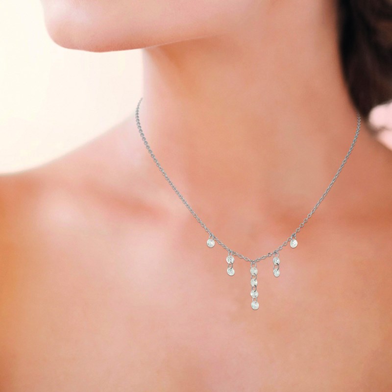 Collier Femme - Argent 925 - Oxyde de zirconium - Longueur : 45 cm