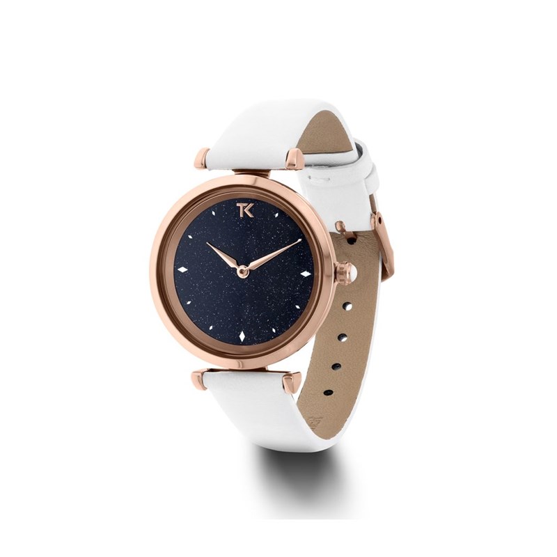 Montre Trendy Kiss en Cuir Femme Blanc
