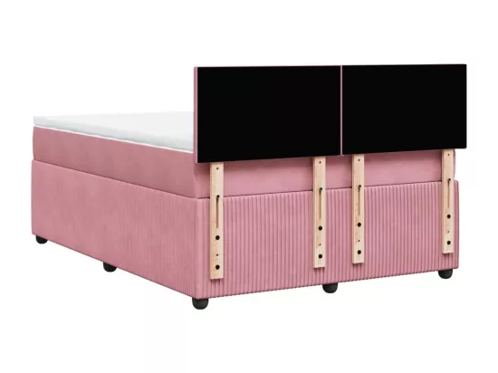 Sommier à lattes de lit avec matelas Rose 140x190 cm Velours