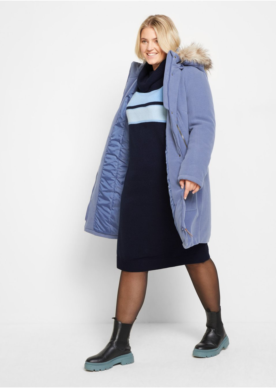 Robe en maille de coupe confortable, longueur genou