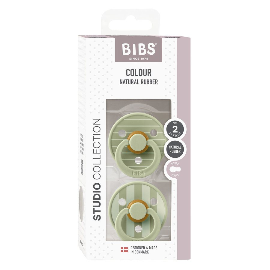 BIBS Pacifier Colour Latex Studio Collection Pin Sage Mix Size 2
