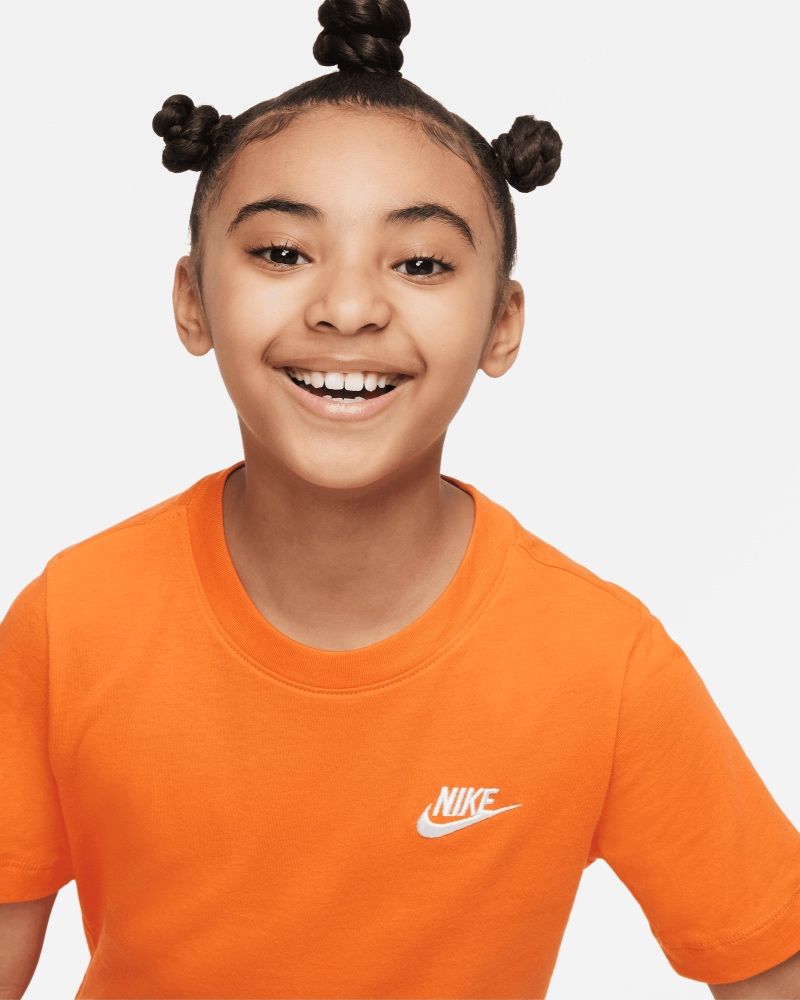 T-shirt Nike Sportswear Orange & Blanc pour enfant