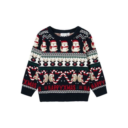 Name It Rille Striktrøje, Dark Sapphire, 98 cm