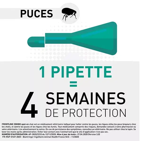 Frontline Combo Gatos e Furões 3 pipetas