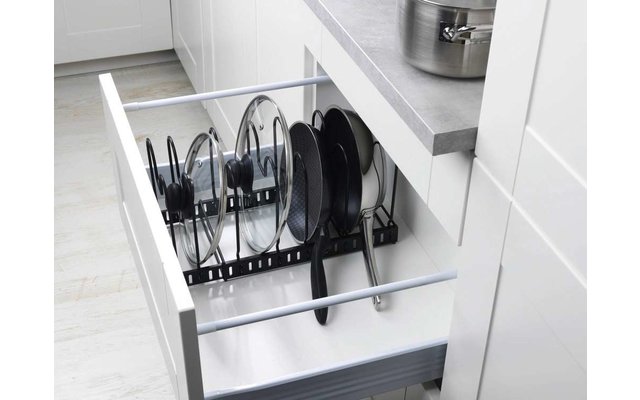 Wenko Deckel- und Pfannenhalter ausziehbarer Geschirrständer für Deckel und Pfannen