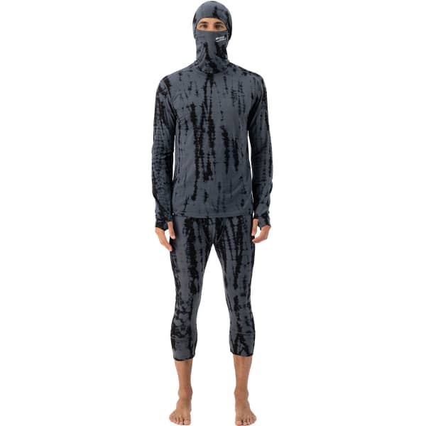 T-shirt thermique MONS ROYALE CASCADE MERINO FLEX 200 LS GARMENT DYED-GREY TIE DYE