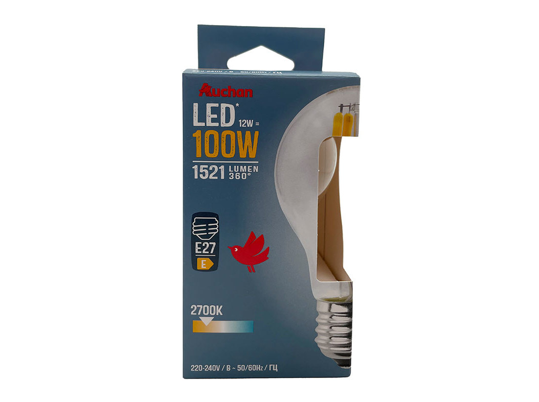 LÂMPADA LED STANDARD AUCHAN E27 100W LUZ AMARELA CLARA