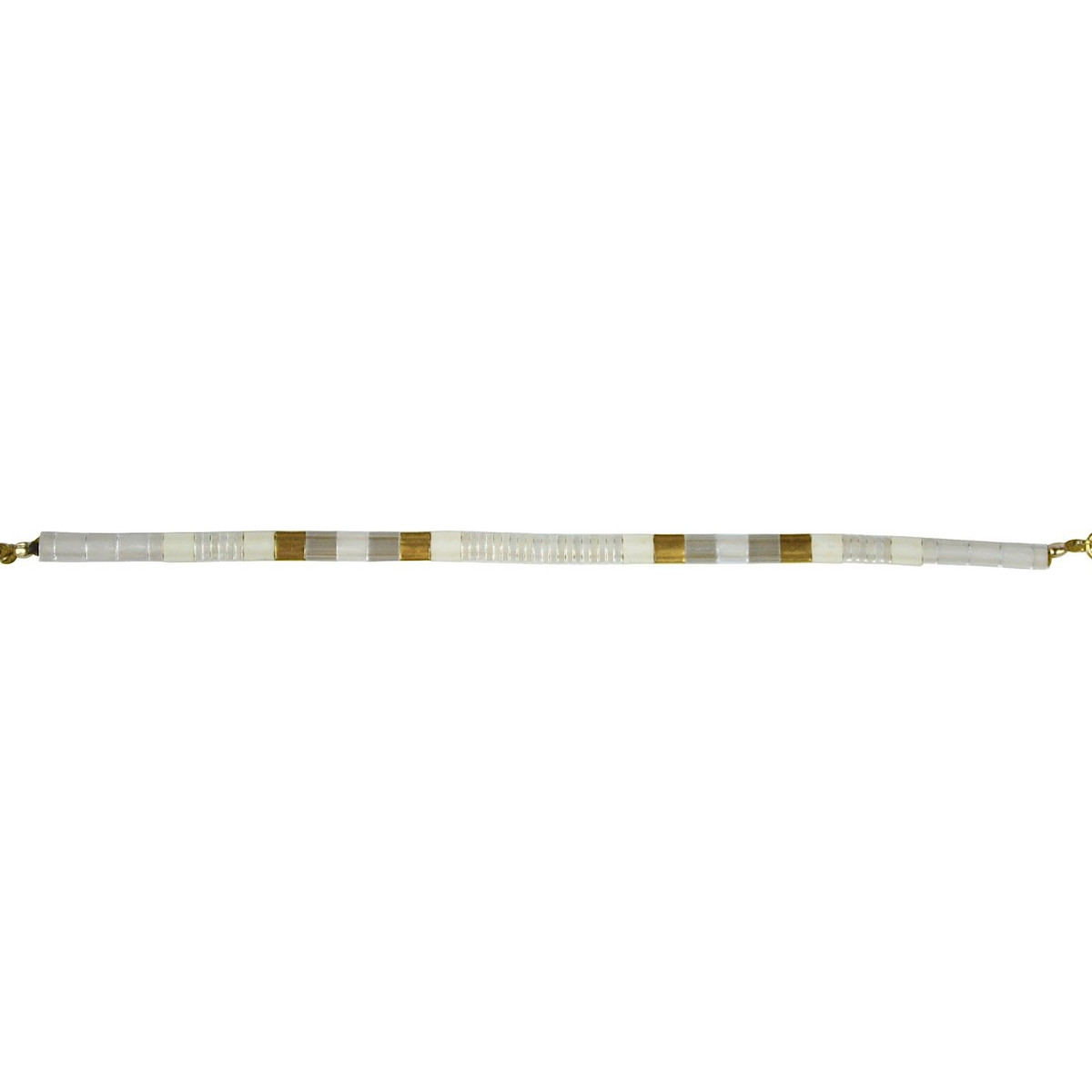 Bracelet Claire BERTEAU White Perles plates en verre 1