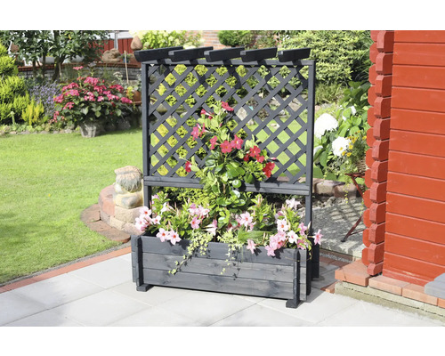 Bloembak met trellis, promadino hout, 102 x 65 x 140 cm, antraciet
