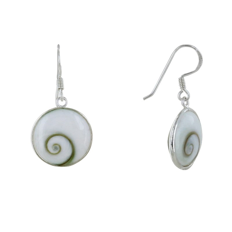 Boucles d'Oreilles Argent Petit Crochet Grand Oeil de Sainte Lucie Rond