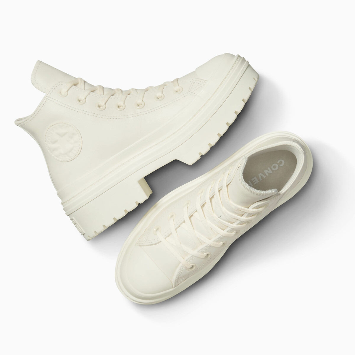 CONVERSE<br>Tênis All Star de couro com calcanhar tratorado