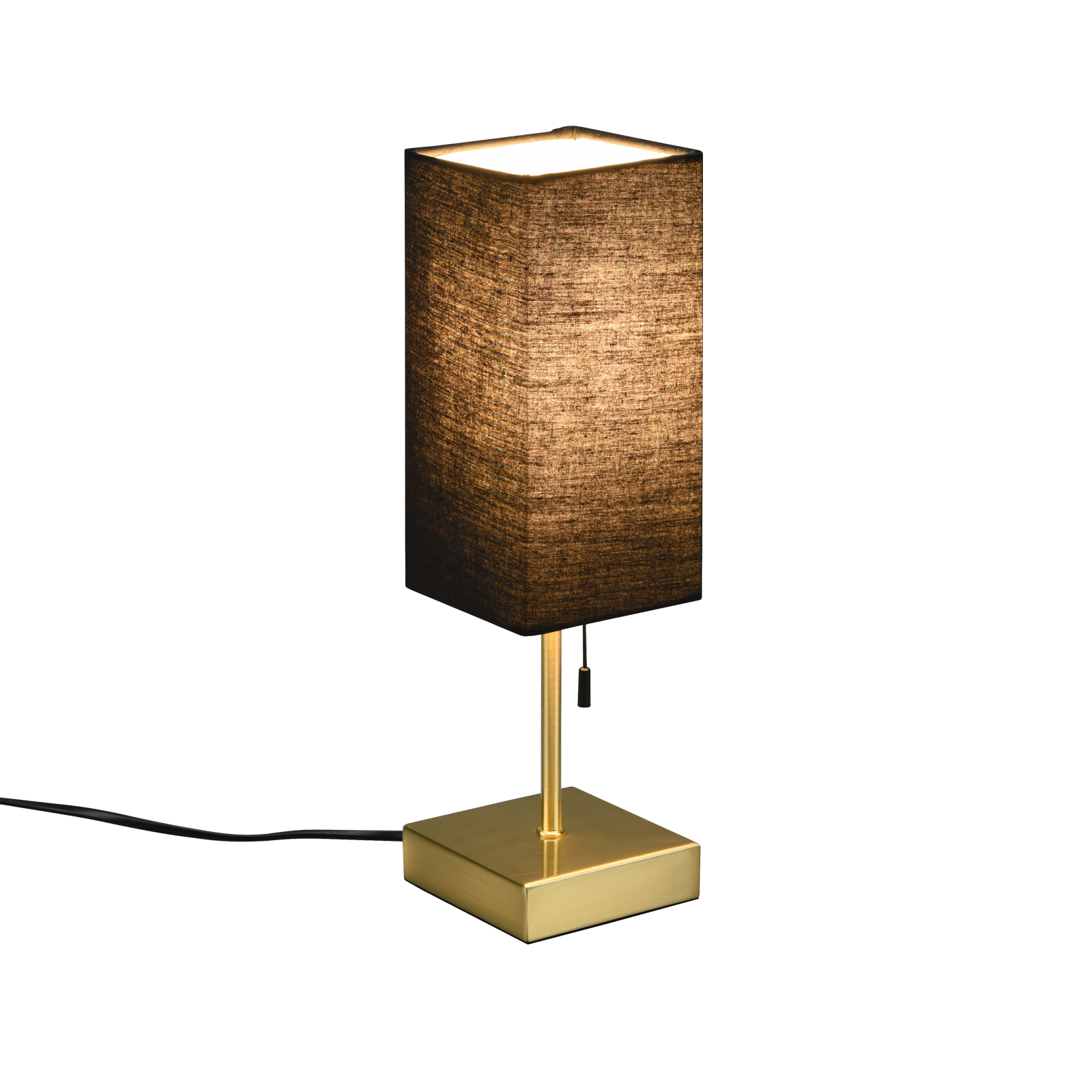 Tischlampe - braun-gold - Metall - mit USB-Anschluss