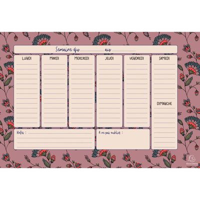 Hebdo Planner Color Design - 26,5 x 18 cm - différents modèles disponibles - Exacompta