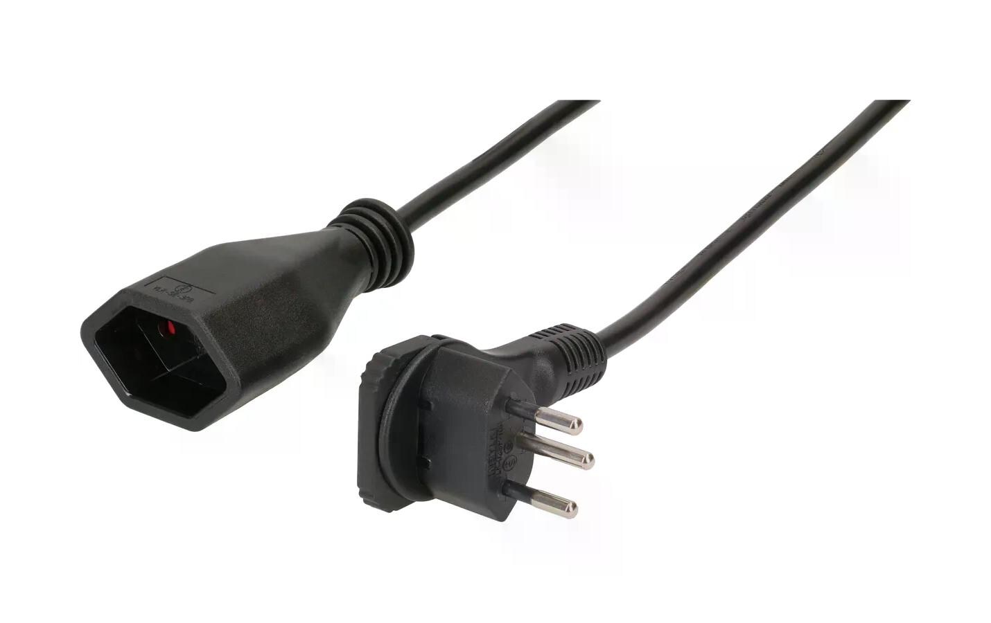 Verlängerungskabel 1 m T13 - T12, SchwarzVerlängerungskabel mit Flachstecker