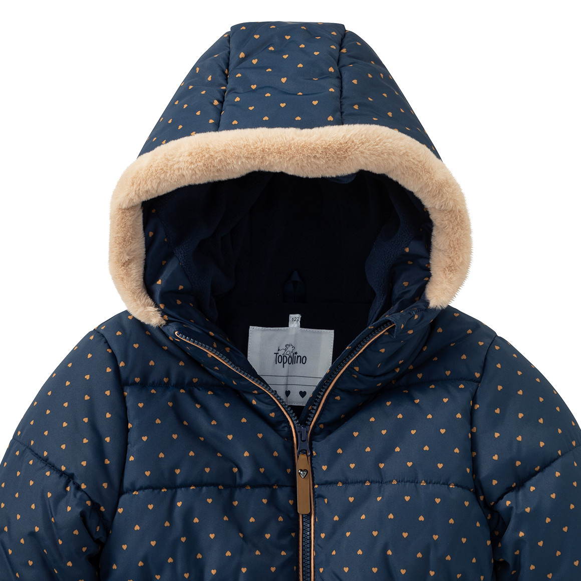 Topolino Mädchen Winterjacke mit Herzen dunkelblau