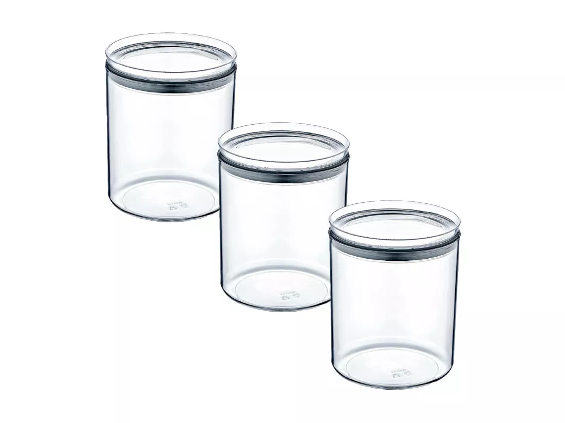 Pack 3 Contenants Alimentaires Hermétique Moyen Rond Ø10,5x13cm 7house
