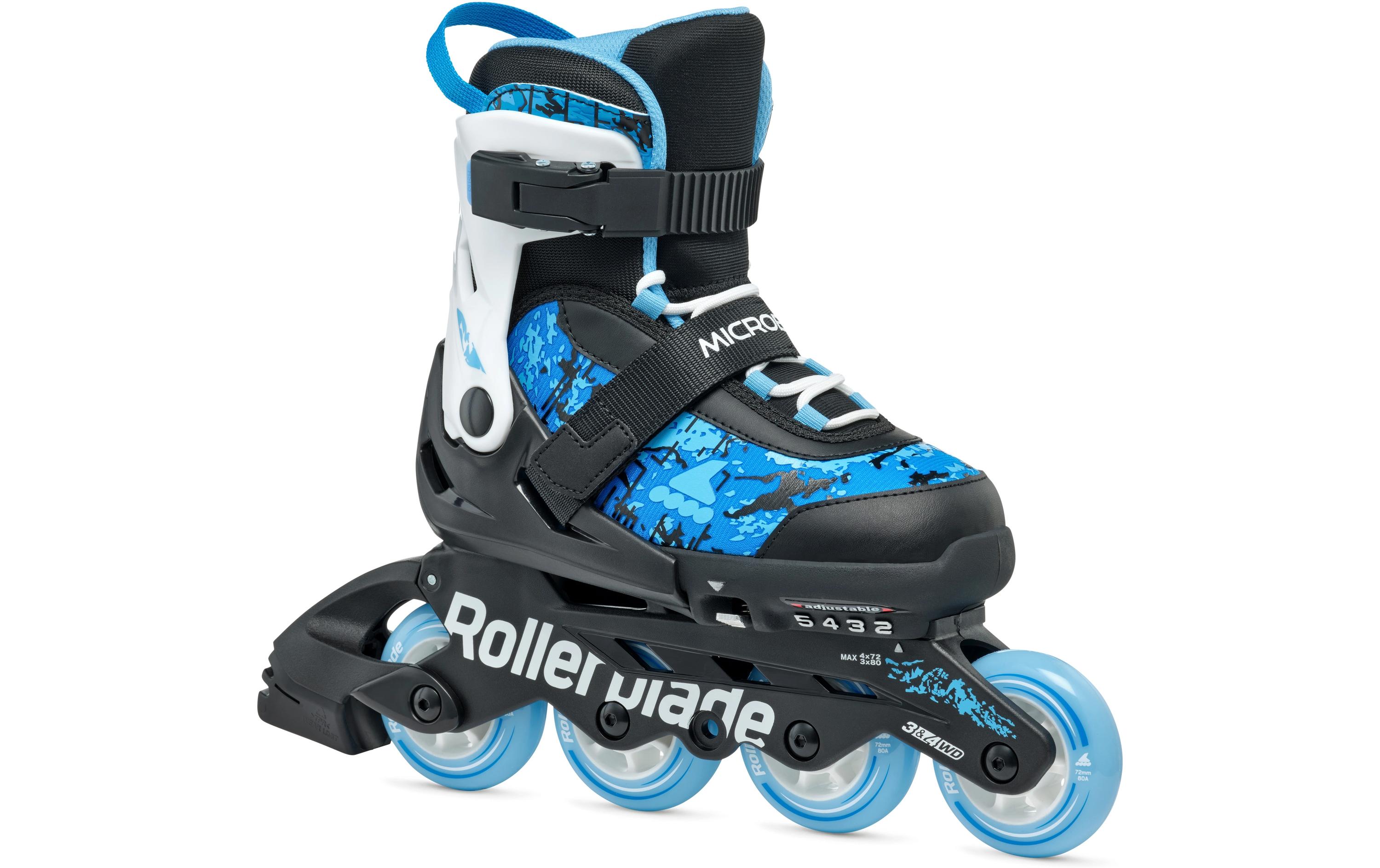 Inline-Skates Microblade SL Schwarz/Himmelblau, 28-32Verstellbare Inline-Skates für Kinder