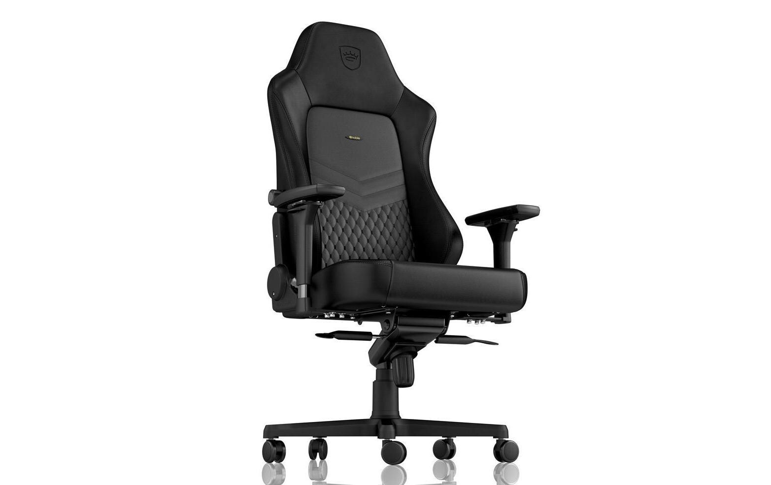 Gaming-Stuhl HERO Echtleder Schwarz<br>Ergonomischer Gaming-Stuhl