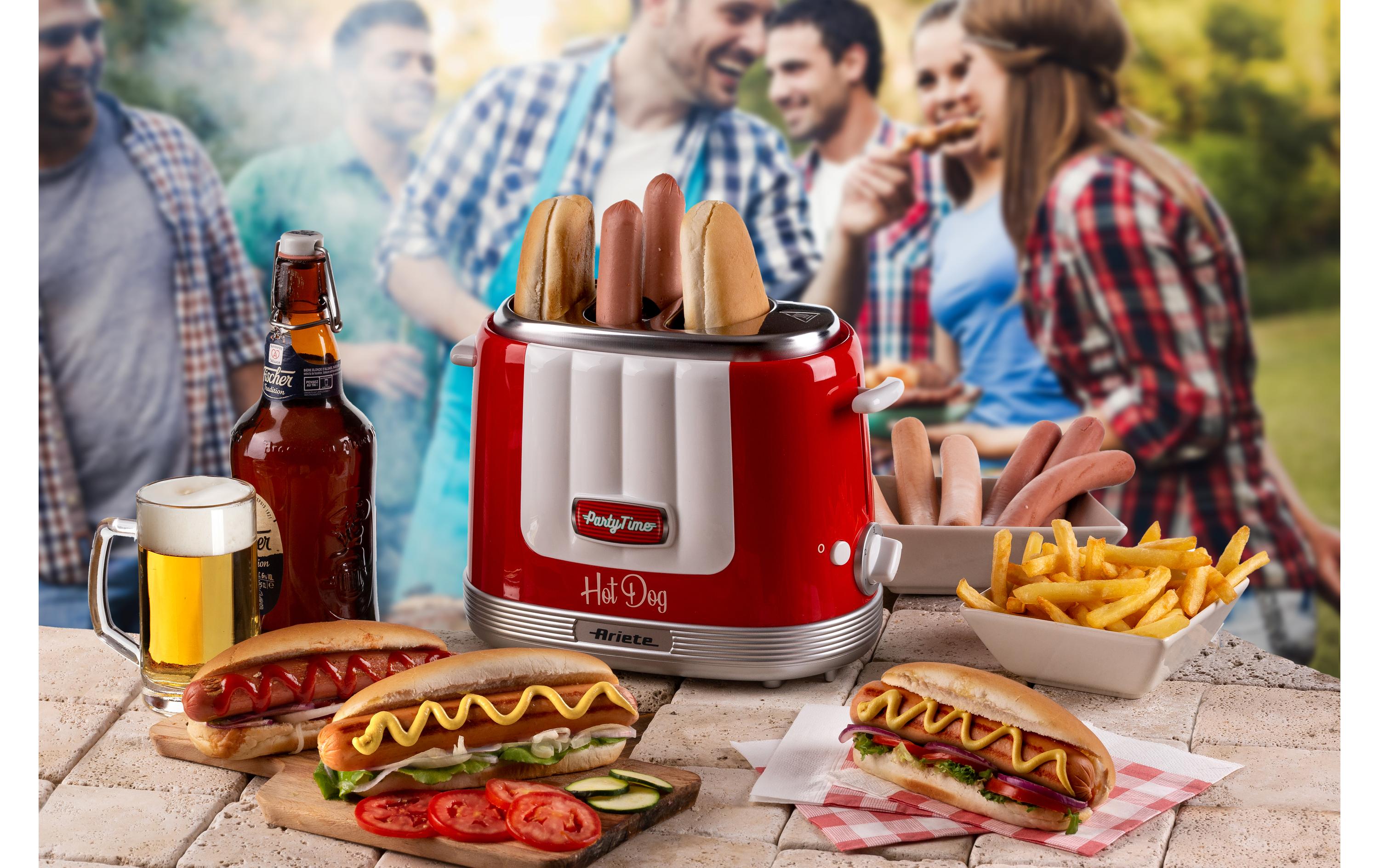 Hot Dog Maschine Party Time ARI-206-RD Rot/WeissHot Dog-Gerät