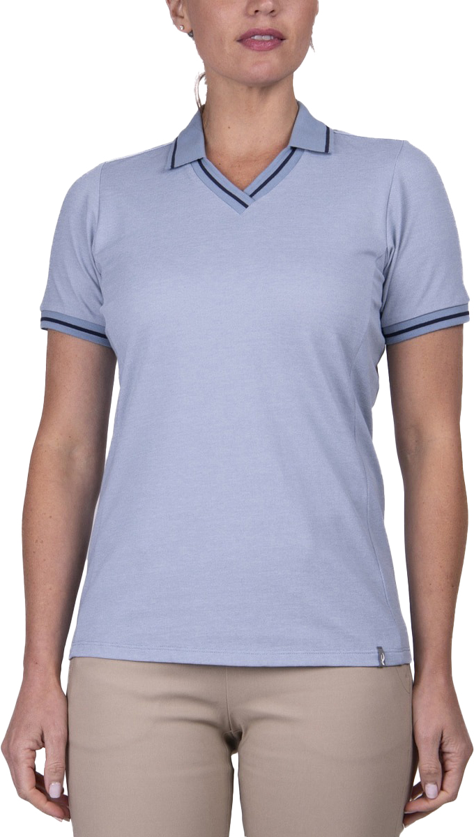 Bailey V-Neck Polo S/S Dame Santorini