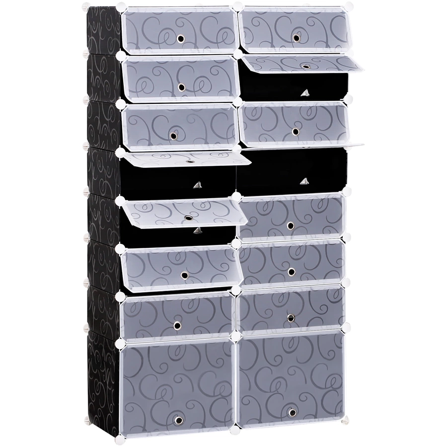HOMCOM Schuhschrank mit Stecksystem schwarz, weiß