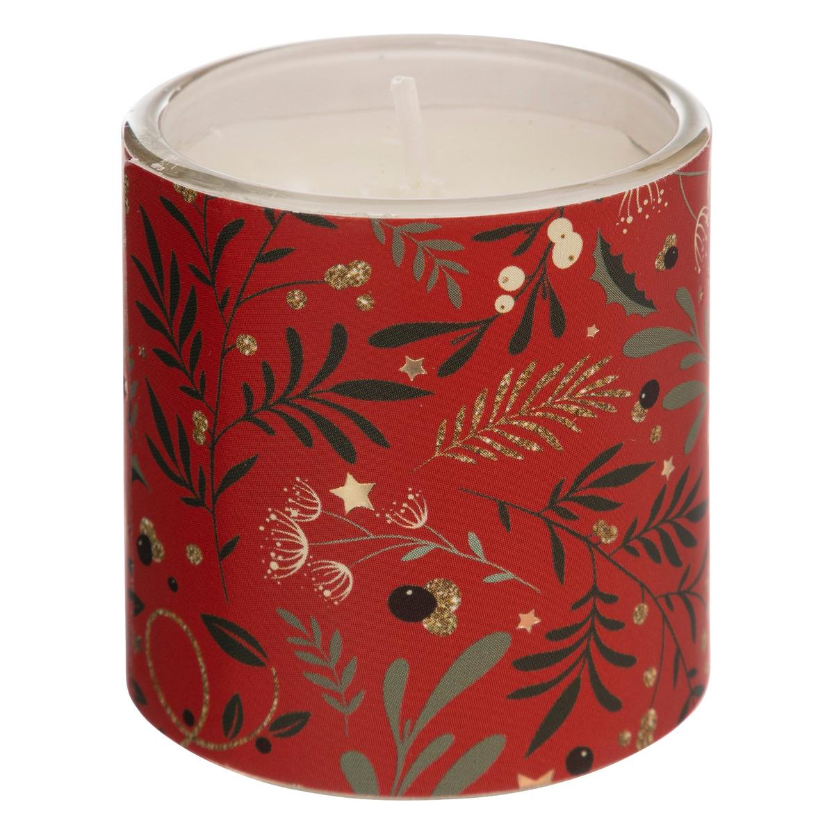 BOUGIE PARFUMEE PHOTOPHORE IMPRIME ROUGE X3 PIECES