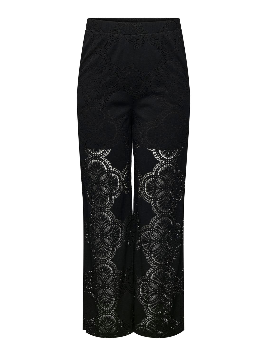 CARCABANNA Mittlere Taille Normal geschnitten Hose Black