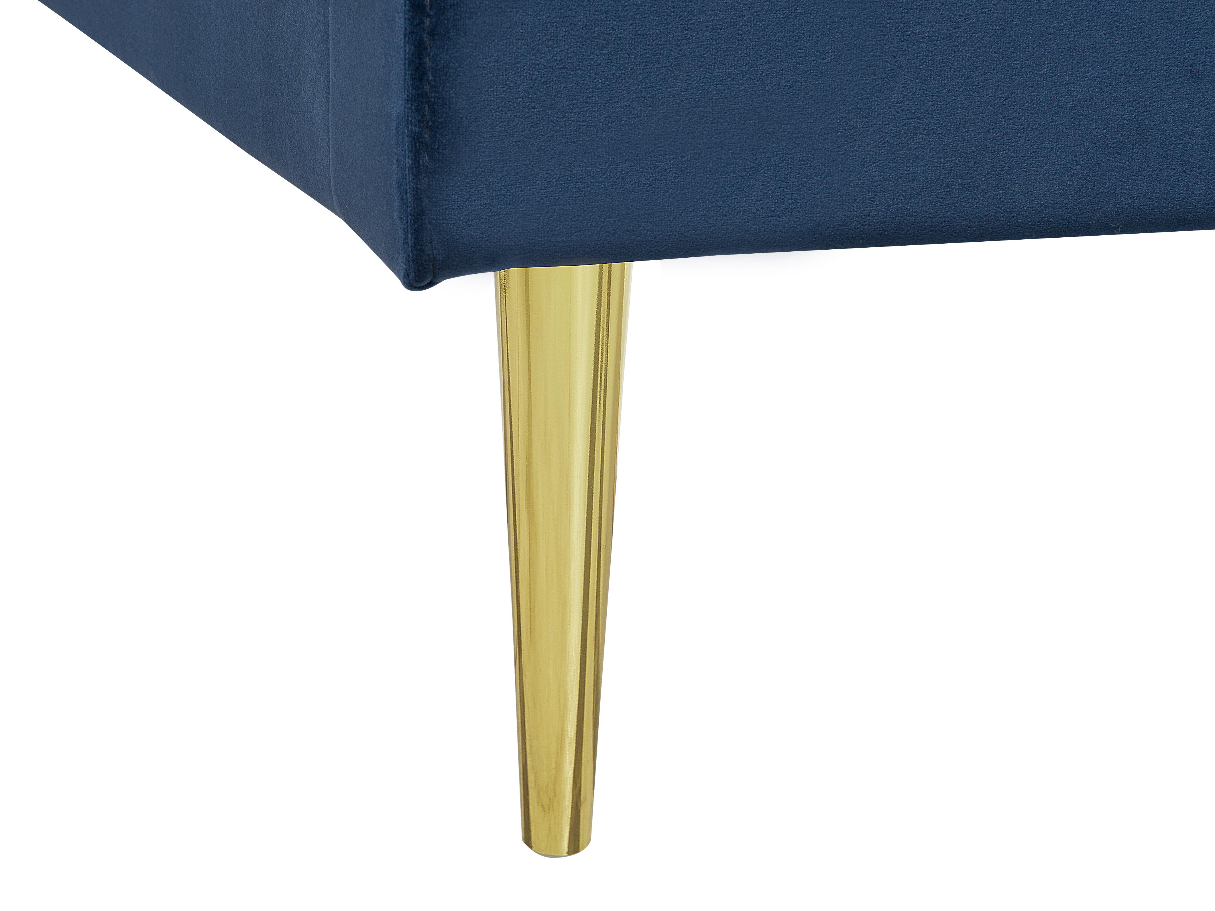 Bed Fluweel MARVILLE 180 x 200 cm Marineblauw