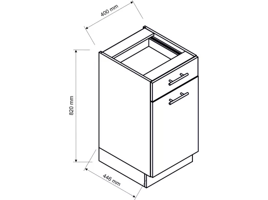Cuisine complète Sonia 8 éléments couleur beige avec plan de travail inclus - Longueur 240 cm