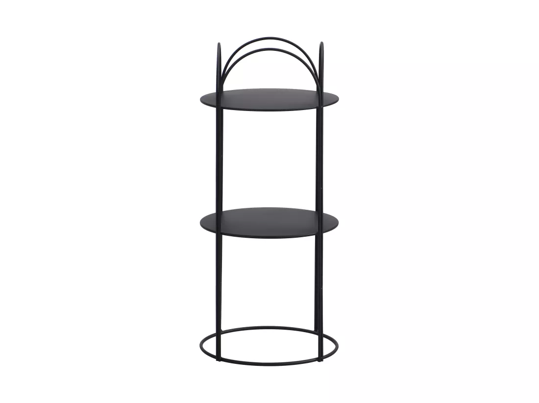 Etagère en métal - 2 tablettes - Noir - GRAZIELA