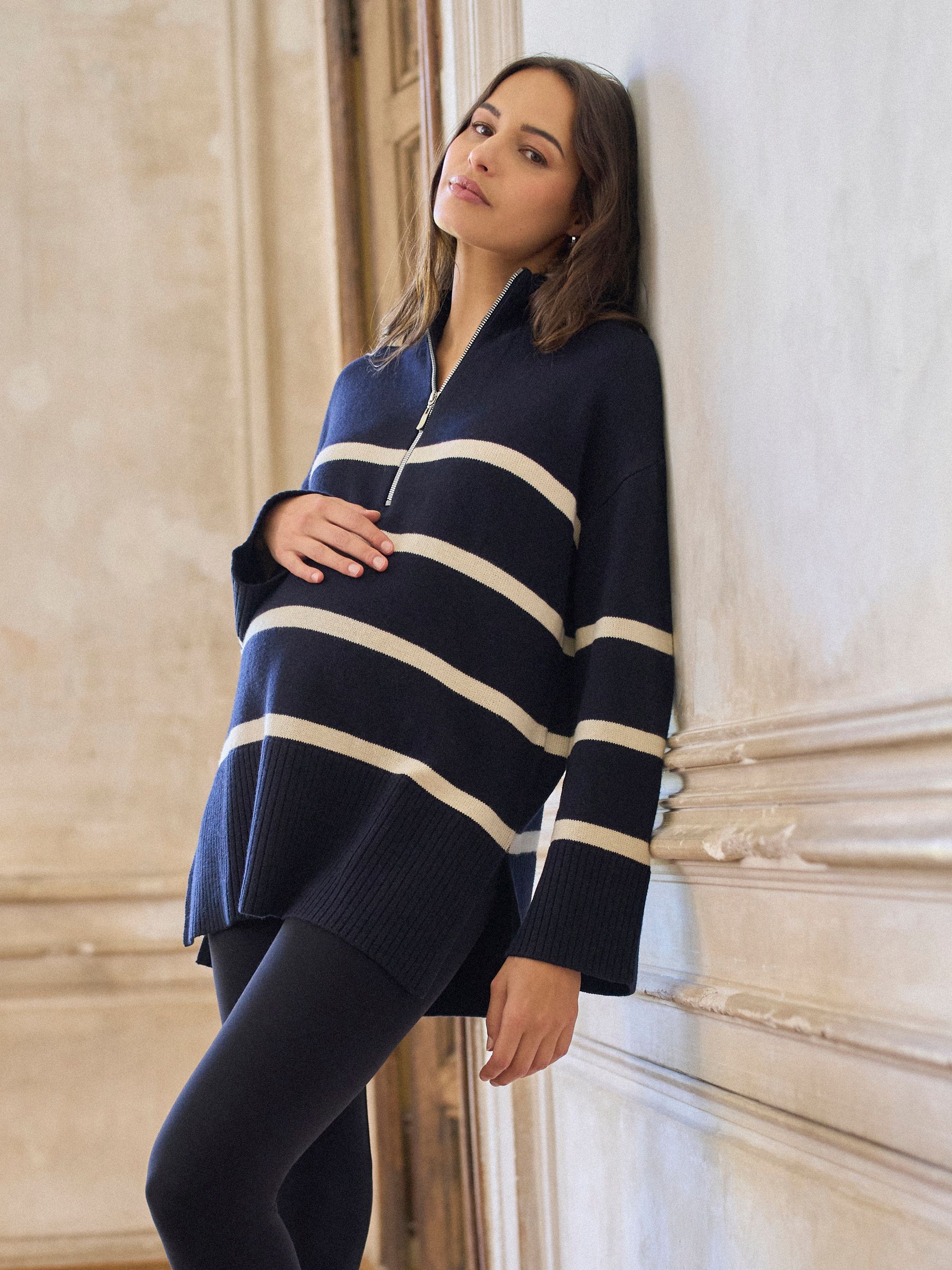 Seraphine Maternity & Nursing Zip Neck Jumper