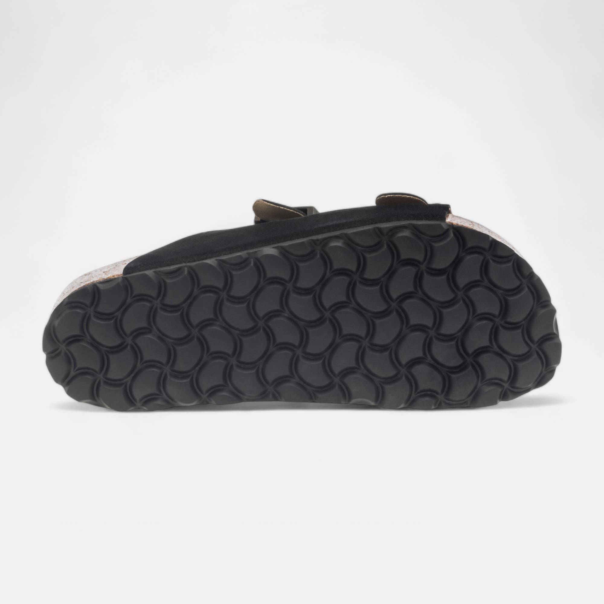 Mules semelle liège Femme en cuir noir