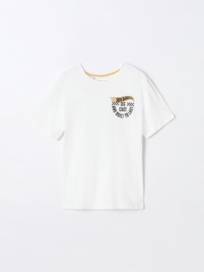 Camiseta Hot Wheels estampada da Mattel - Branca