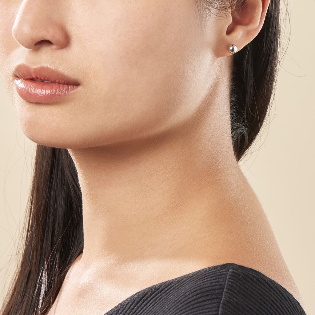 Boucles D'oreilles Puces Virgie Argent Blanc