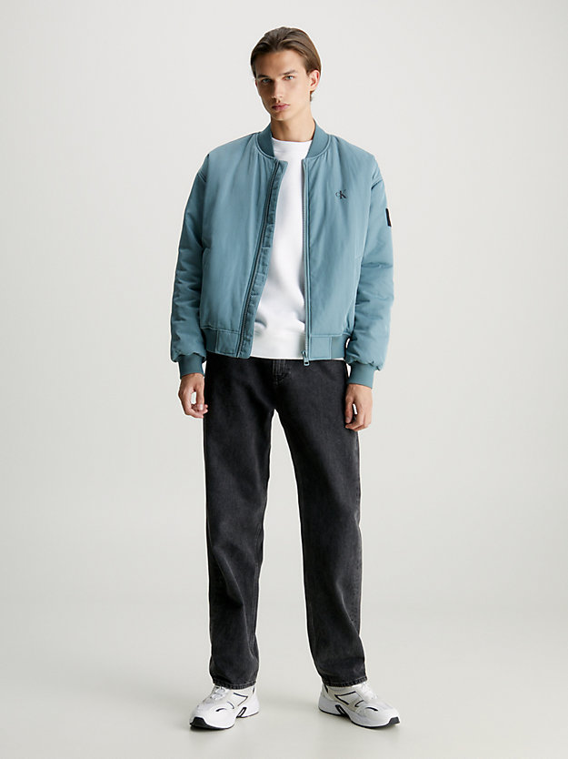 Jaqueta bomber de nylon com modelagem relaxada