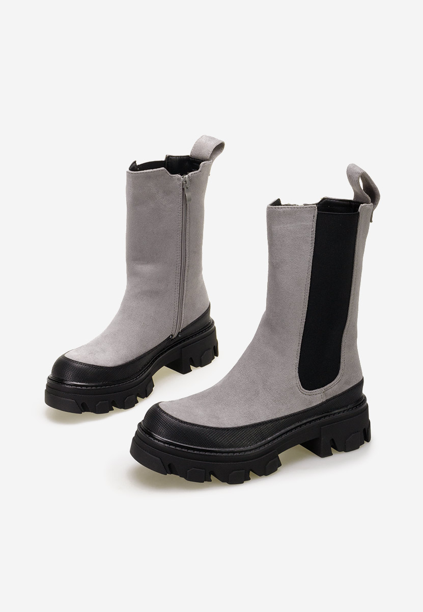 Bottines hautes femme grise Kovana