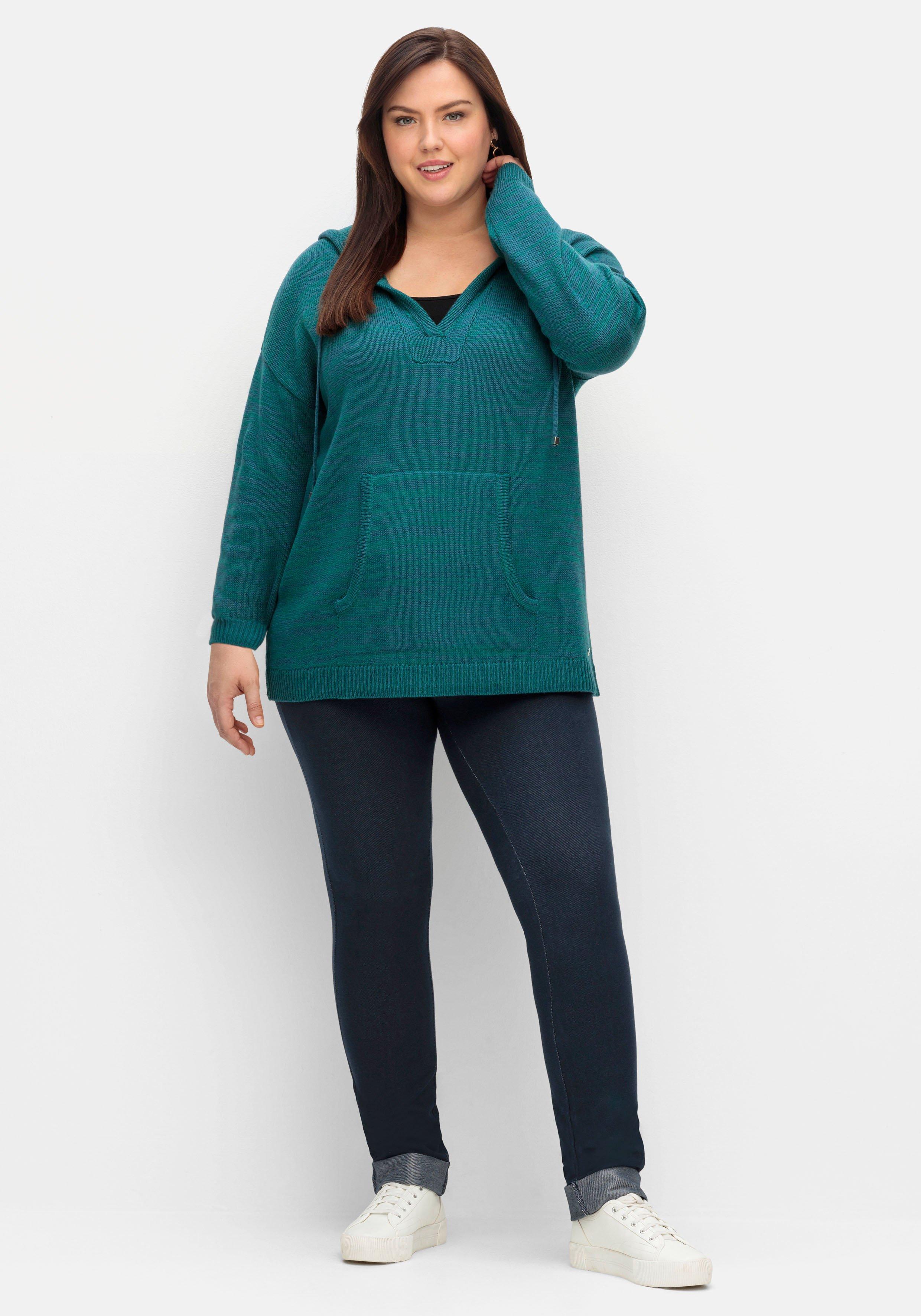 Kapuzenpullover mit Kaschmiranteil, in melierter Optik