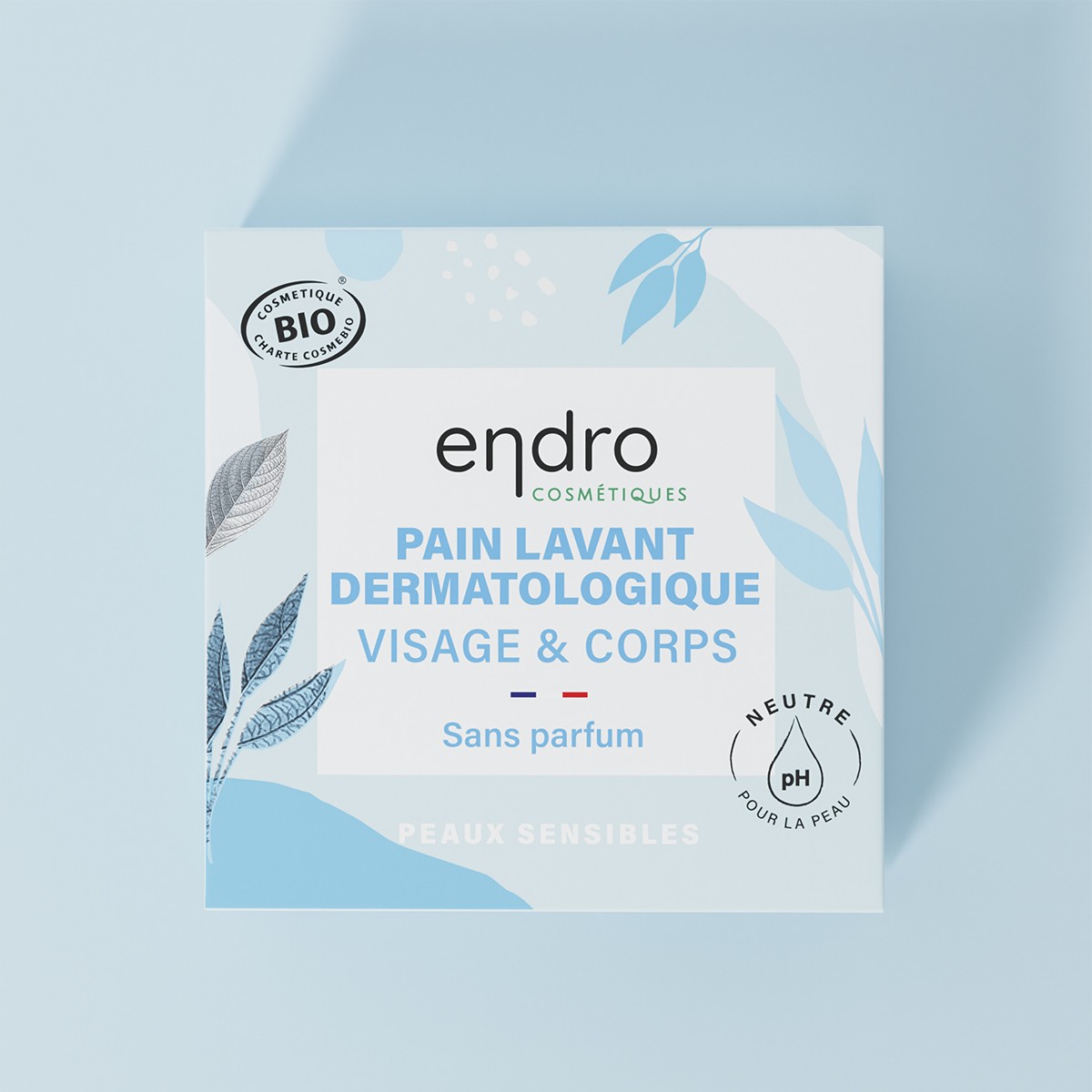 Pain lavant dermatologique bio - Sans parfum - Visage & corps - 85 ml