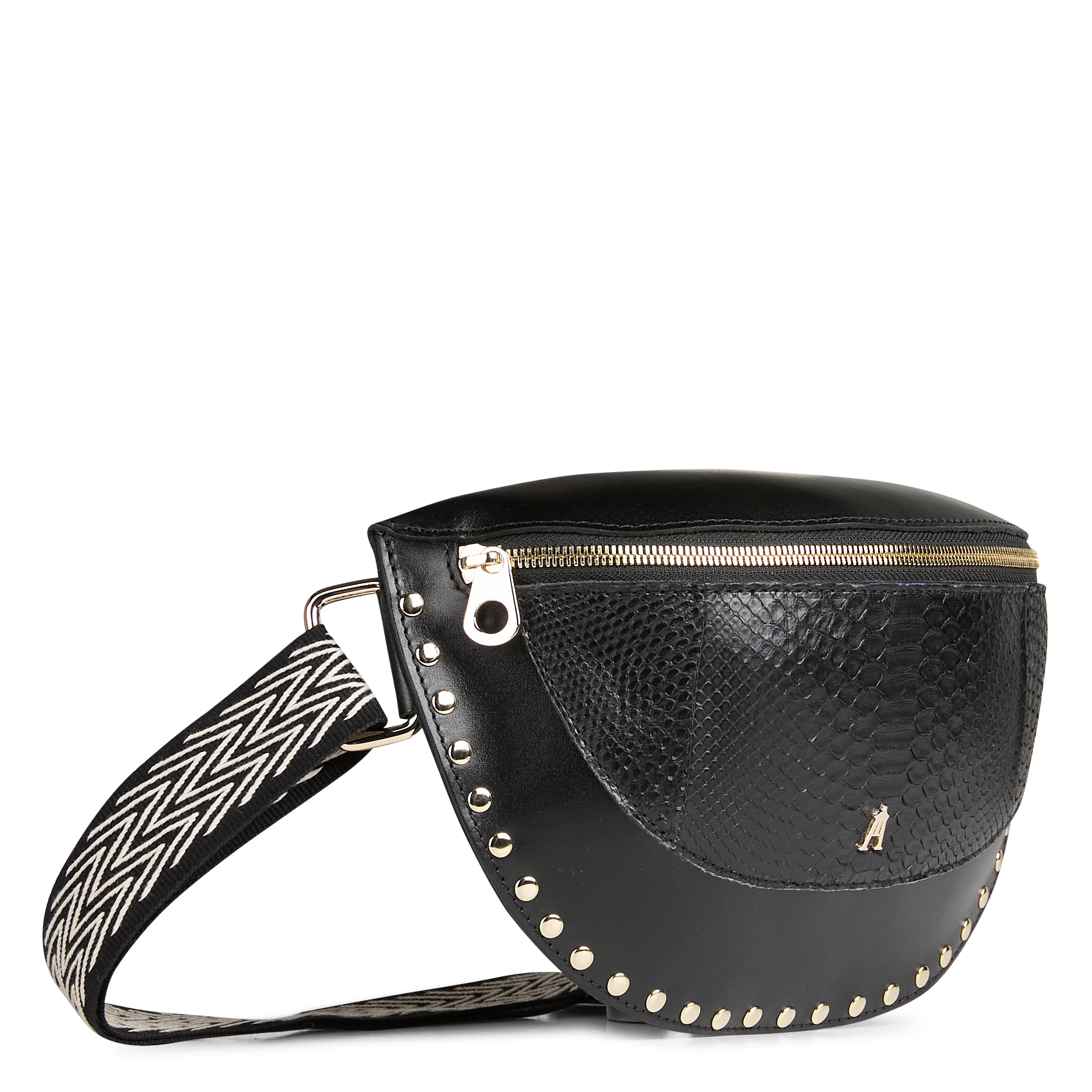 SMILE - Sac banane en cuir | Noir