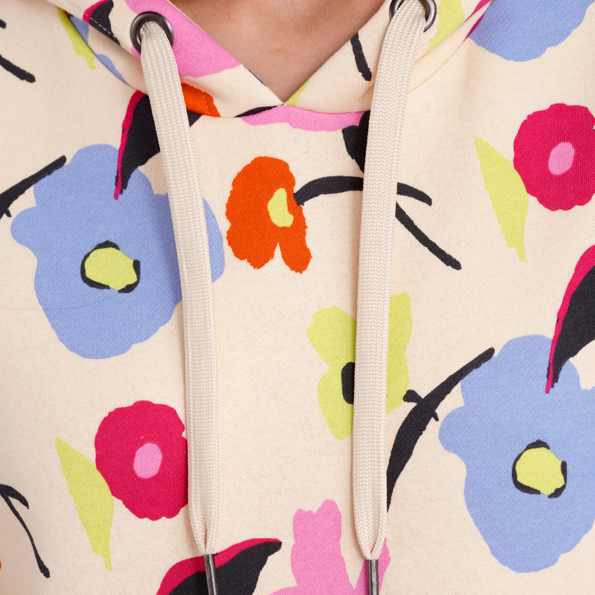 Gina Benotti Damen Hoodie im Blumen-Dessin bunt