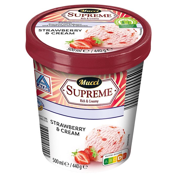 MUCCI Supreme Rich & Creamy 0,5 l, Erdbeer Crisp