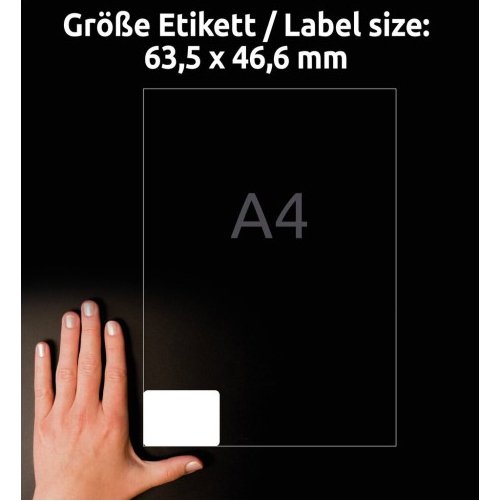 Etiquette adresse laser recyclée 63,5 X 46,6 mm blanche Avery LR7161 - Boîte de 1800
