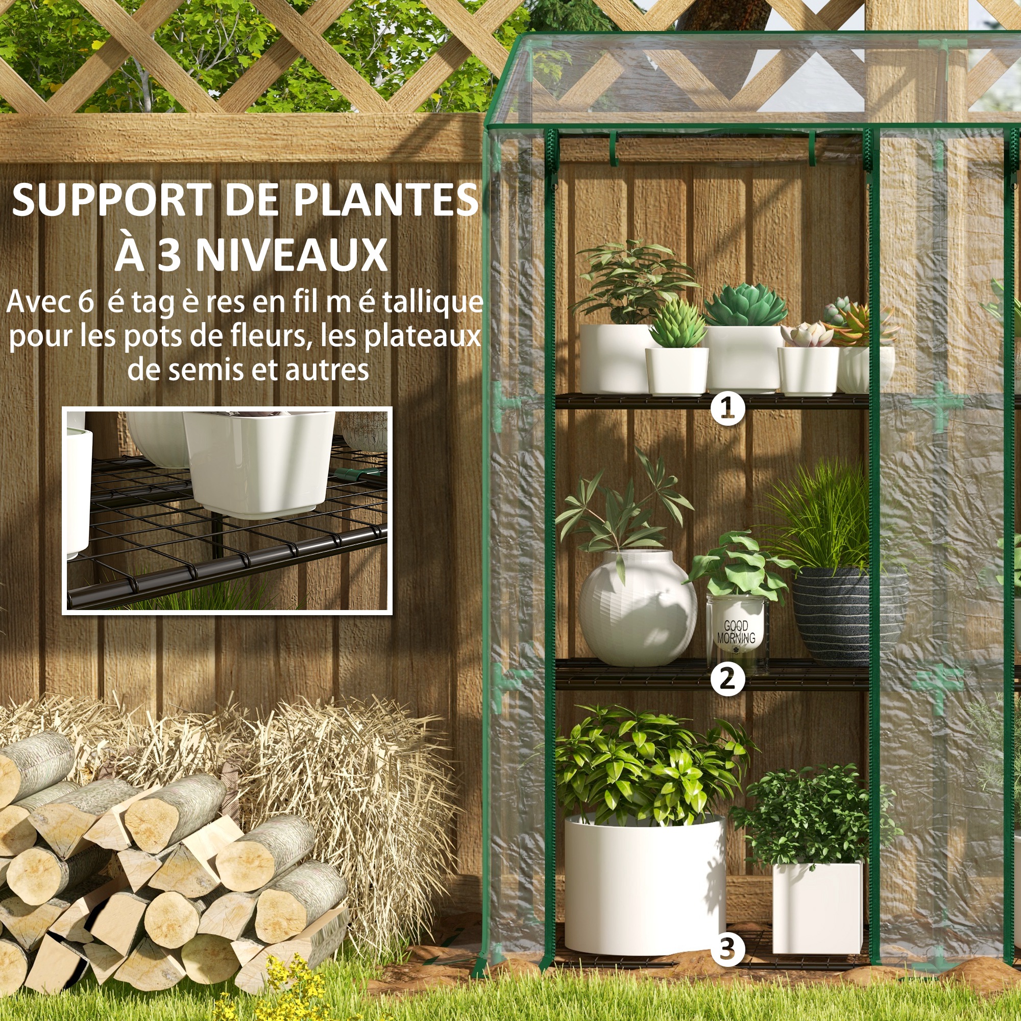 Estufa de jardim transparente Outsunny